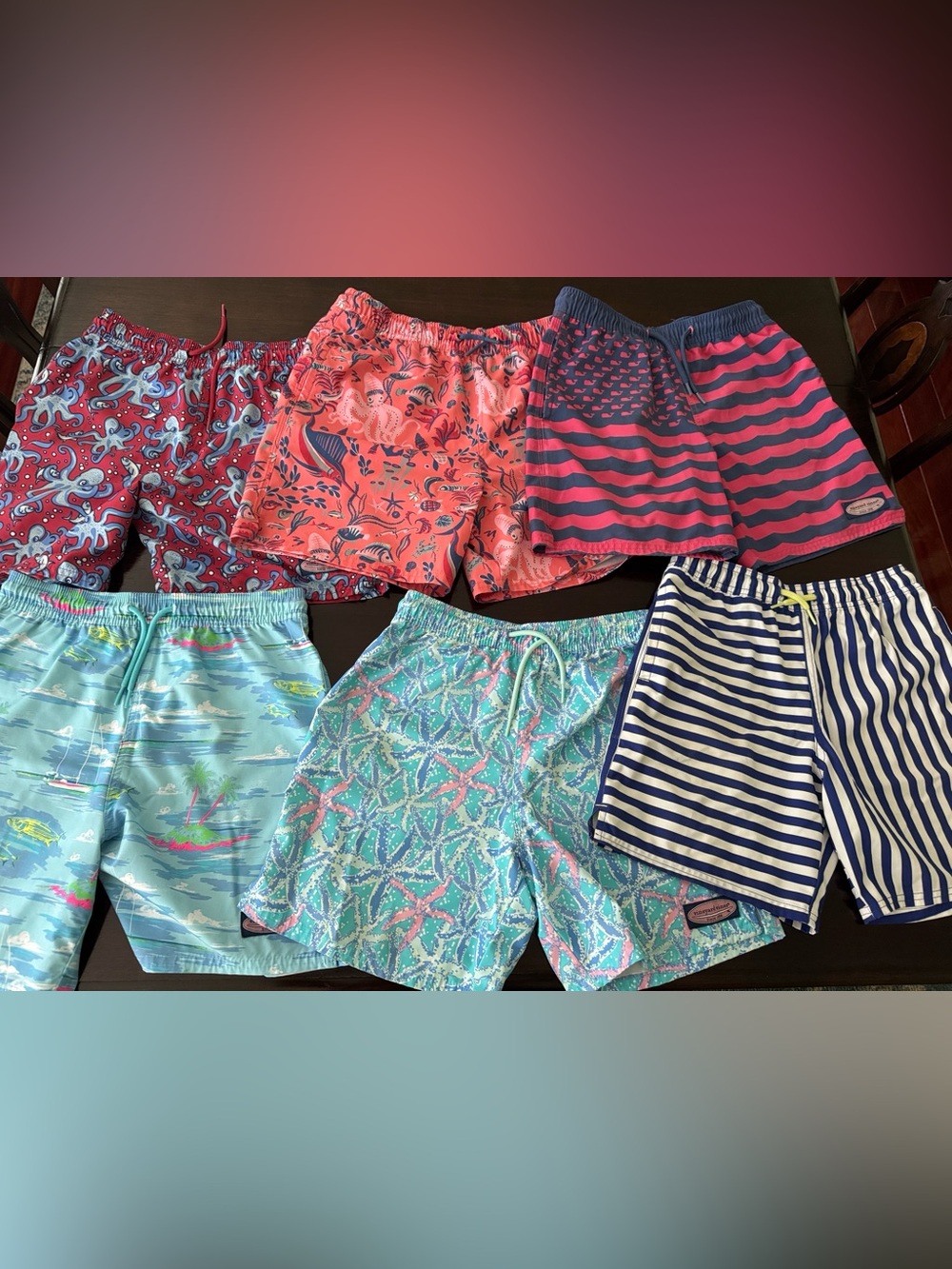 Size pairs of size medium boys vineyard vines swim trunks